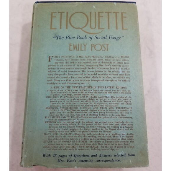 Emily Post Etiquette 1936 edition 23rd edition hardcover book - Picture 2 of 10